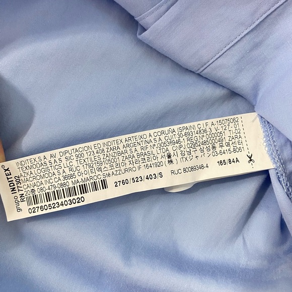 ZARA POPLIN SHIRT MIDI DRESS SKY BLUE Oversized Size Small - Picture 14 of 15